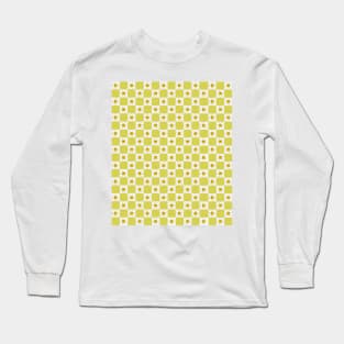 Floral Checkerboard Green pattern Long Sleeve T-Shirt